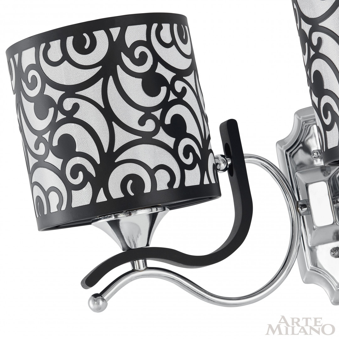 Бра с плафонами 304957/2W Bk/Ni Arte Milano