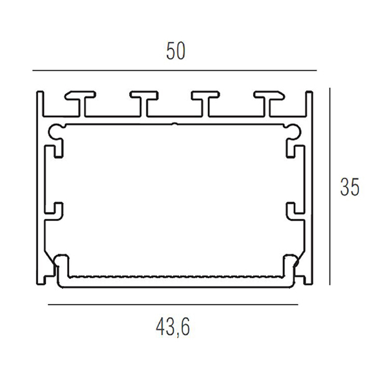Подвесной/накладной алюминиевый профиль Donolux DL18511Black