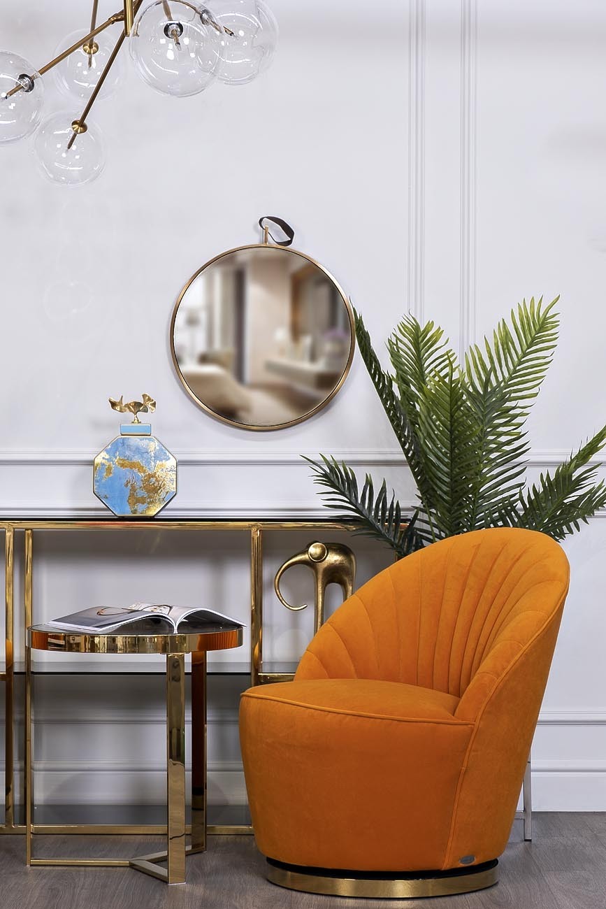 Столик журнальный с прозрачным стеклом (цвет золото) Garda Decor 47ED-ET031GOLD