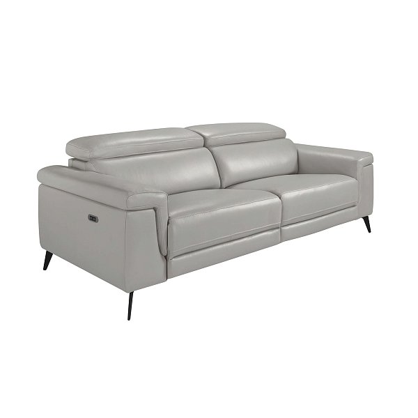 Диван 3-х местный с реклайнером 5319-3P-M5653 /6108 серый кожаный Angel Cerda