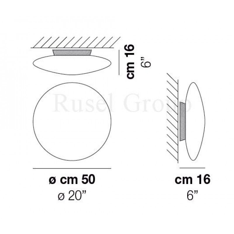 Настенно-потолочный светильник Vistosi SABA PP 50 EL