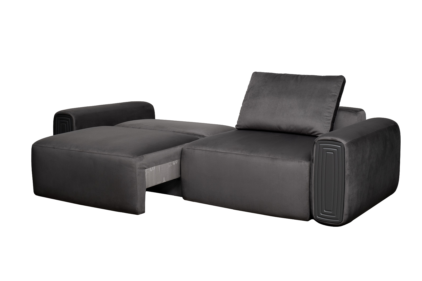 Диван трехместный Turin(2 секции) с мех т.серый велюр Colt1003 255*120**68 Garda Decor TURIN-TM3-2S-Colton1003