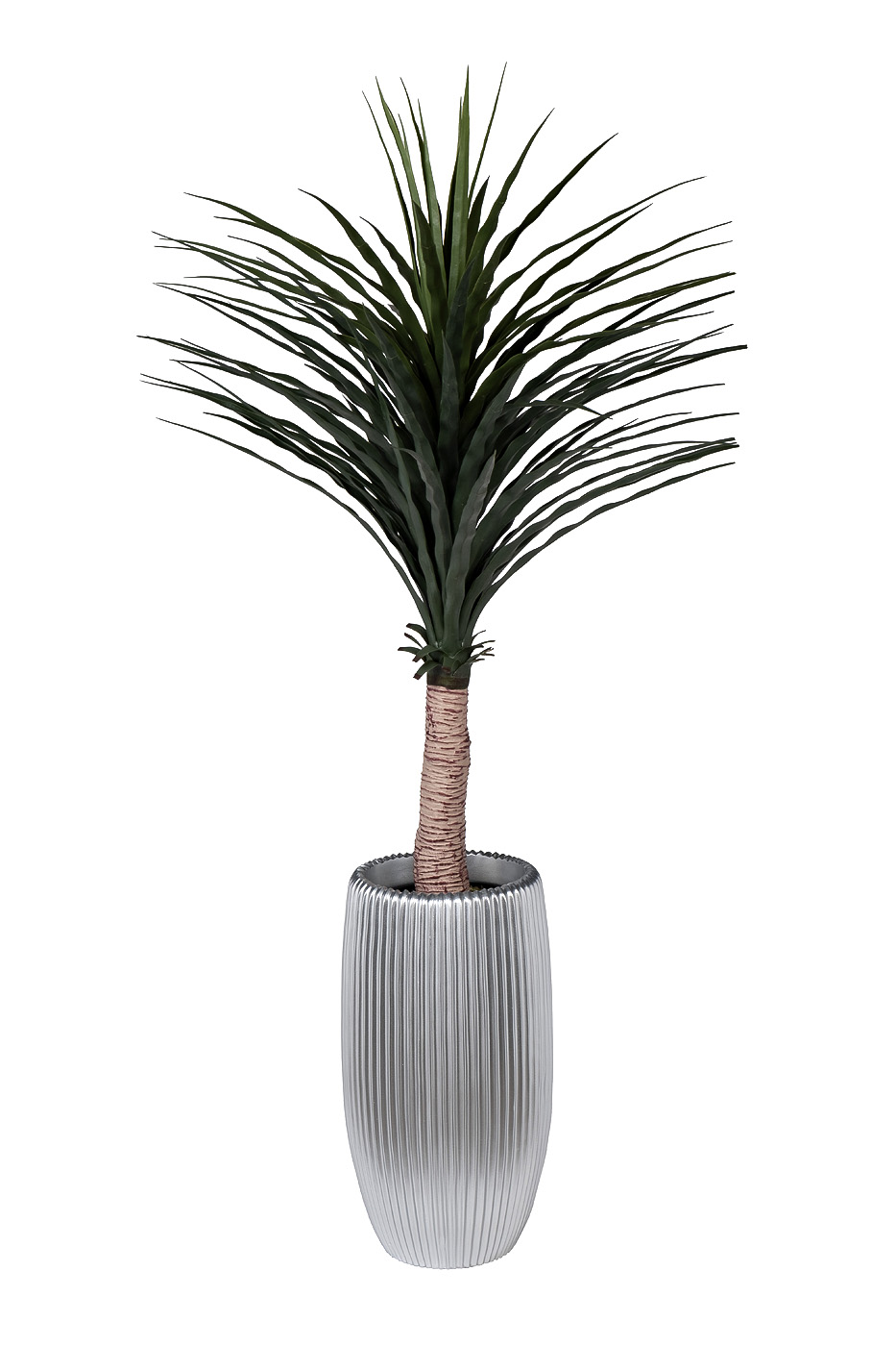 Кашпо серебристое с полосками Garda Decor ZS2062-19SL