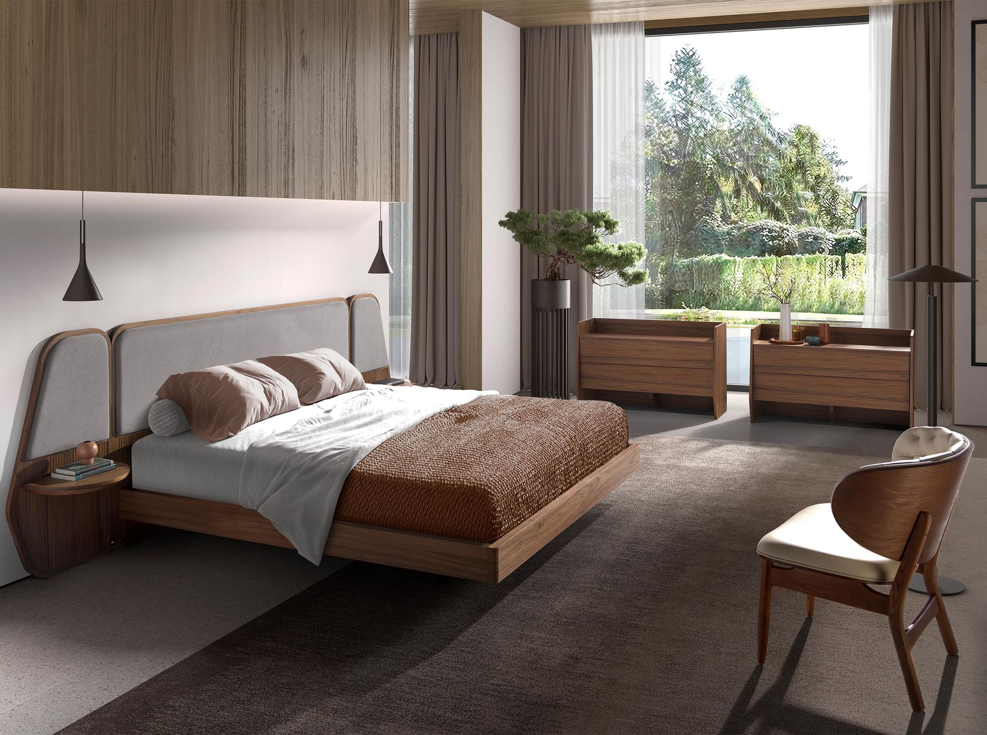 Кресло 5141 из ореха и экокожи песочного цвета Angel Cerda