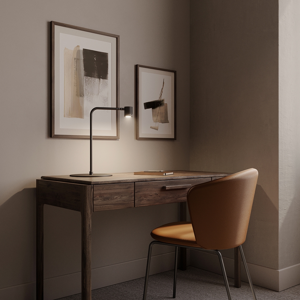 Настольная лампа Tea черный металл/черный мрамор Aromas del Campo