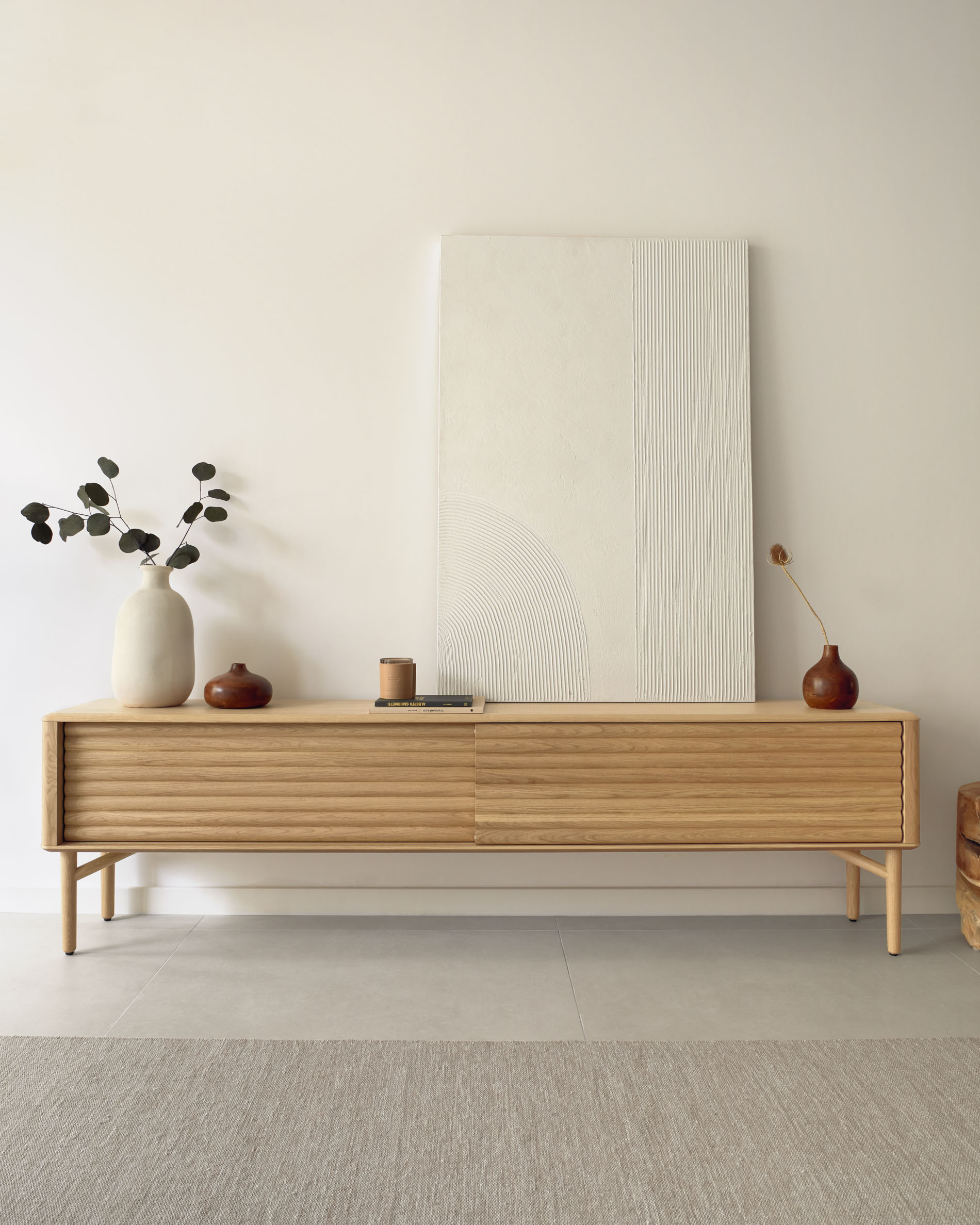 Тумба под TV Lenon из древесины дуба 200 x 55 cm La Forma (ex Julia Grup)