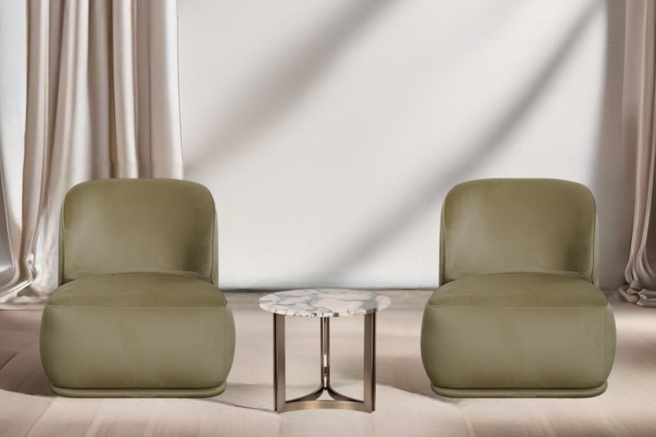 Кресло велюровое оливковое Garda Decor CAPRI BASIC-Colt1002-OLIV