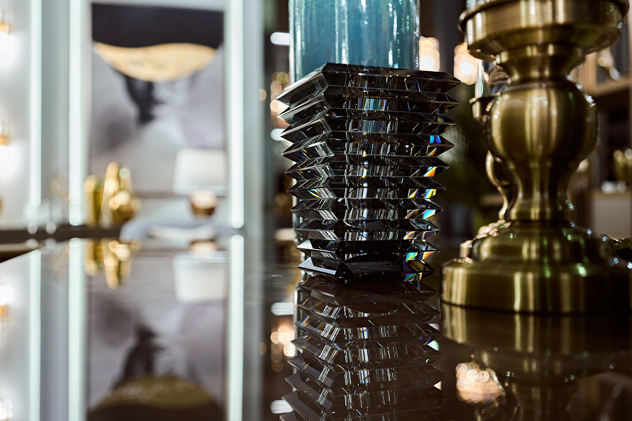 Ваза-подсвечник хрустальная серая Garda Decor XVB3461S