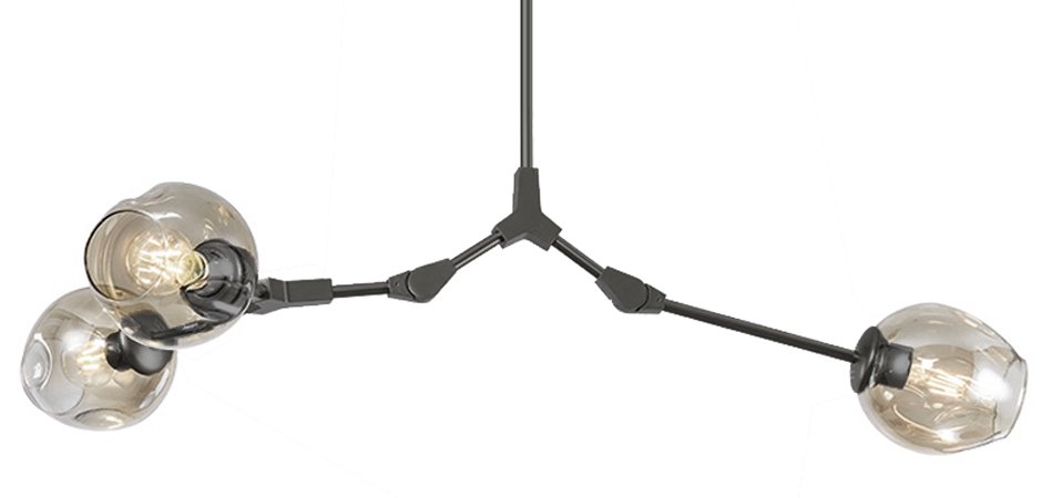 Люстра Сrumpled Glass Bubble Chandelier Gray 3 плафона by ImperiumLoft