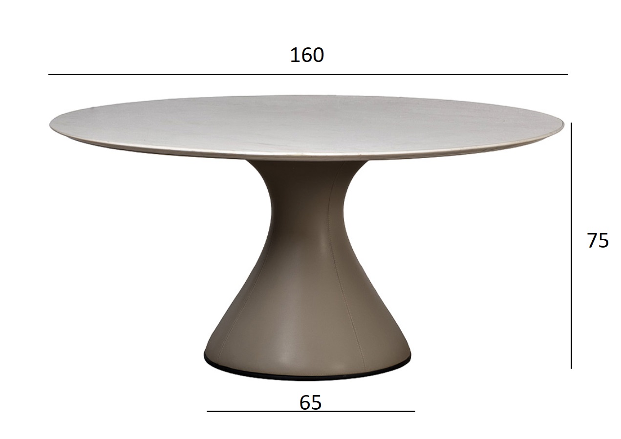 Стол обеденный круглый мраморный/основание бежевое Garda Decor 160KD-60090