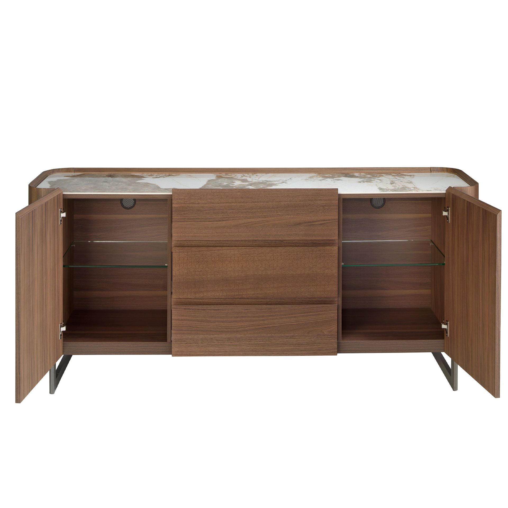 Сервант 3252/437-M ореховый со столешницей из керамики Angel Cerda