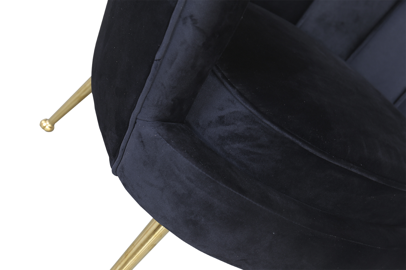 Кресло велюровое черное Garda Decor 87YY-1907 BLK