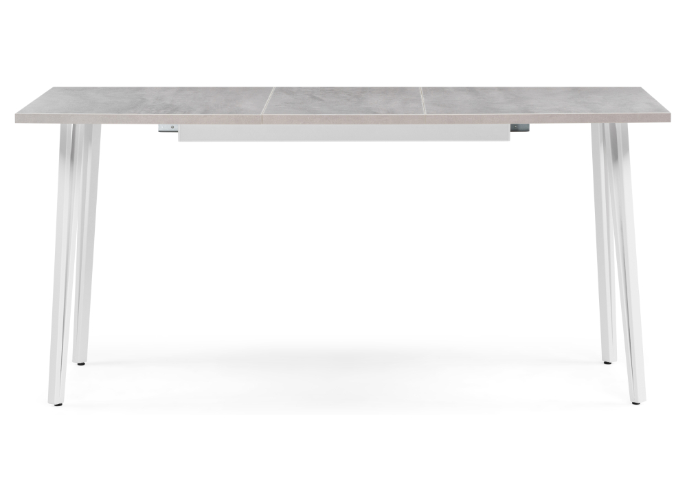 Стол деревянный Woodville Денвер Лофт 120(160)х75х75 25 мм бетон / матовый белый 506945