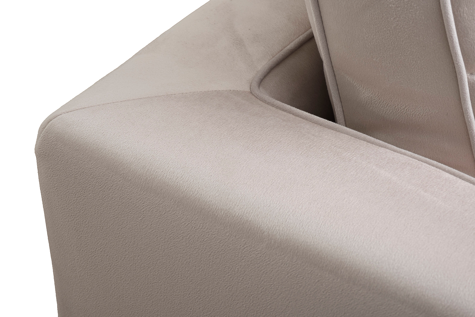 Диван треестный шенилл бежевый с кантом Garda Decor MADRID-Memory-Colt021+Colt030