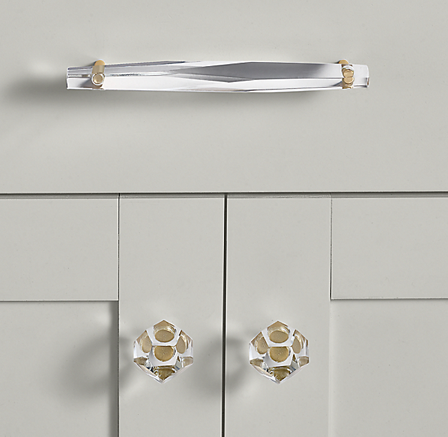 Ручка-скоба Restoration Hardware Camden Crystal L.7.6 Lac.Burnished Brass