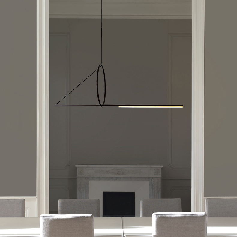 Подвесной светильник SUSPENSION CERCLE ET TRAIT – GRAPHITE SATINE L170 by ImperiumLoft