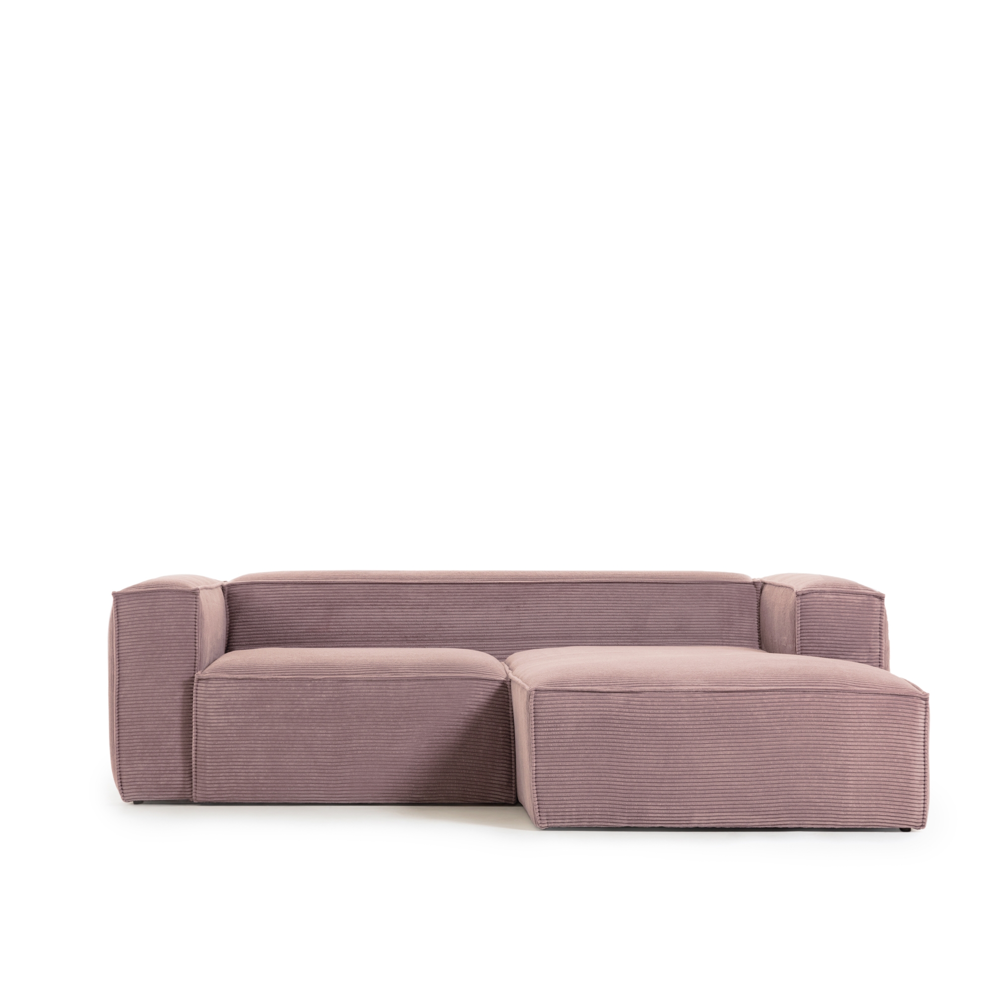 Диван 2х местный Blok правый шезлонг розовый вельвет La Forma 72942