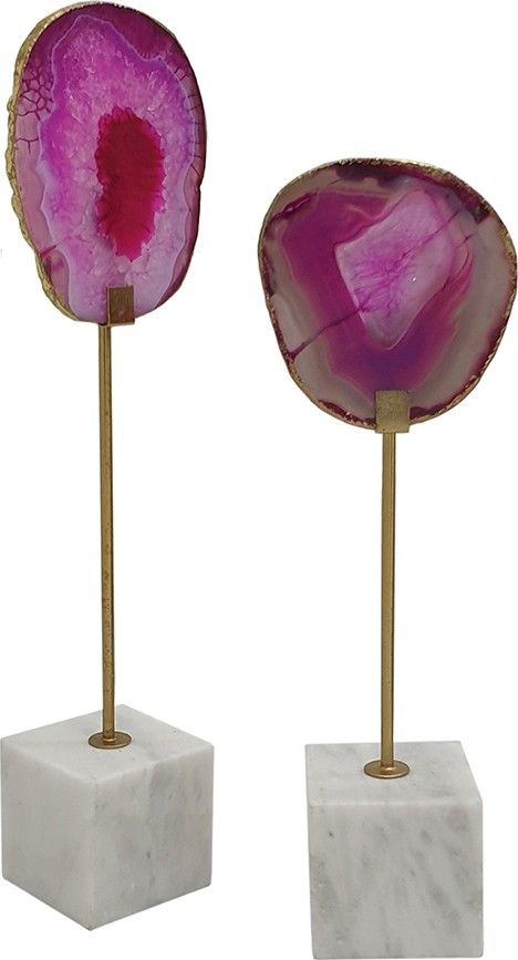 Декор настольный Агат, набор Glasar 82944-PINK-SA