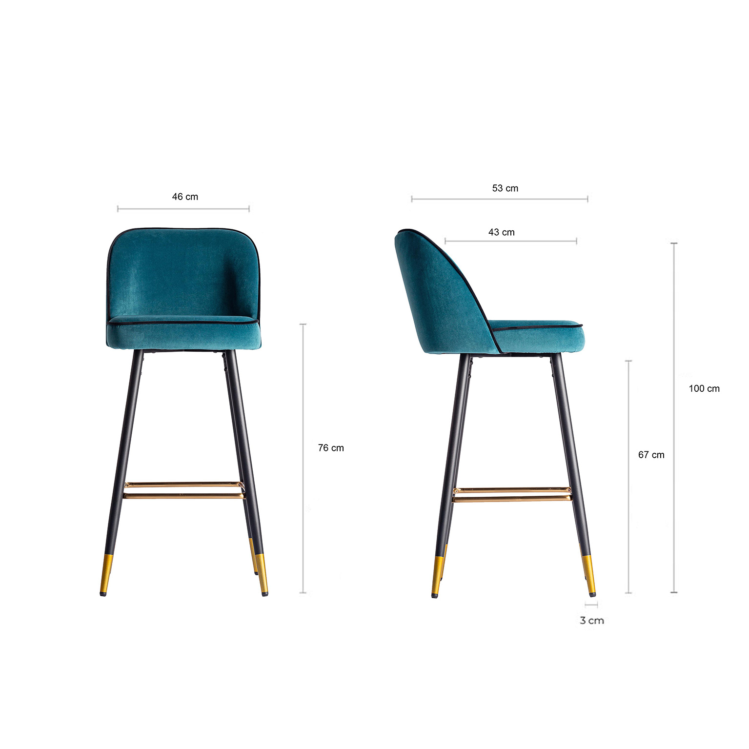 Барный стул Carpi бирюзового цвета Vical