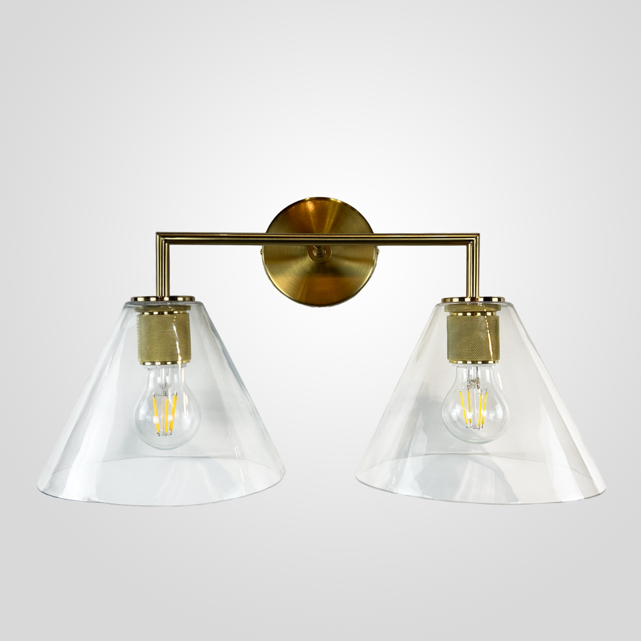 Бра Rh Utilitaire Funnel Shade Double Sconce Brass By Imperiumloft