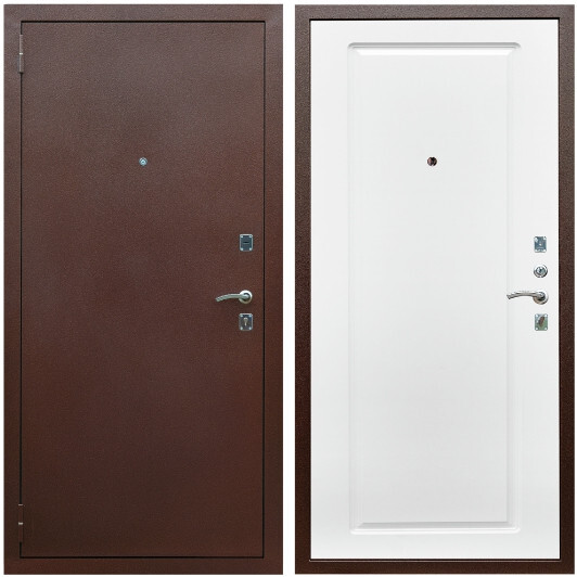 Дверь входная Graf Эконом Антик медь / МДФ 16 мм ФЛ-119 Ясень белый