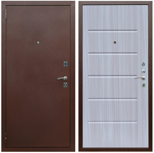 Дверь входная Graf Эконом Антик медь / МДФ 16 мм ФЛ-102 Сандал белый