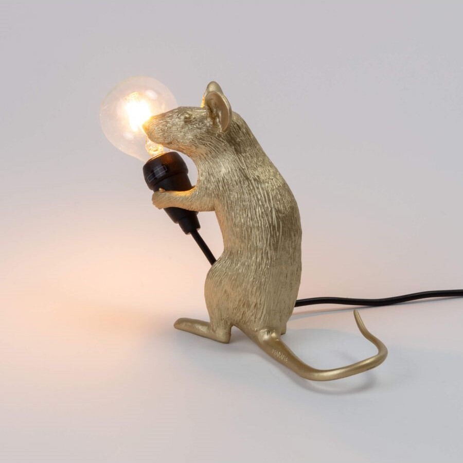 Настольная лампа Seletti Mouse Lamp Sitting GOLD USB 15231