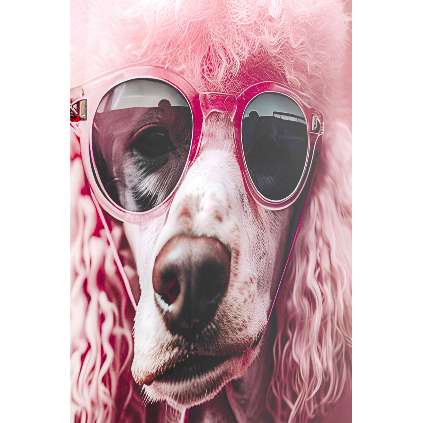 Картина стеклянная Pink Poodle 50x40cm KARE 57833