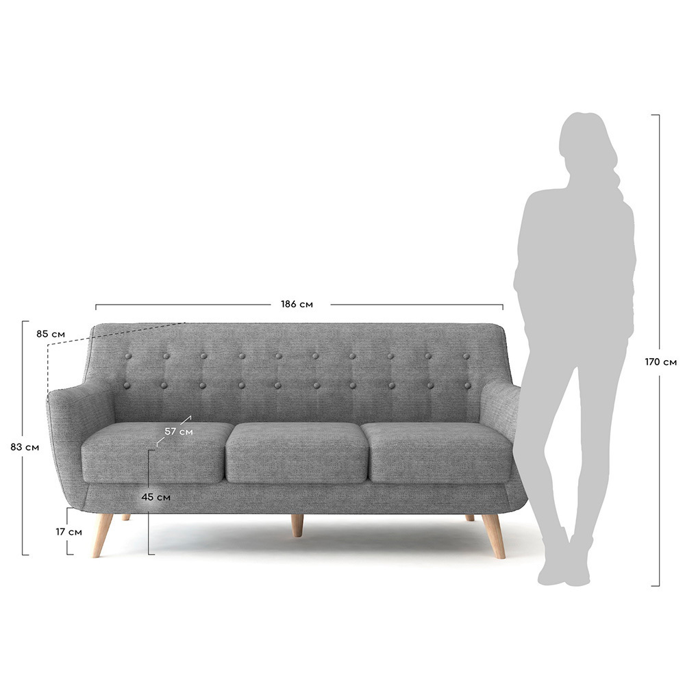 Диван Picasso трехместный горчичный Bradex Home FR 0420