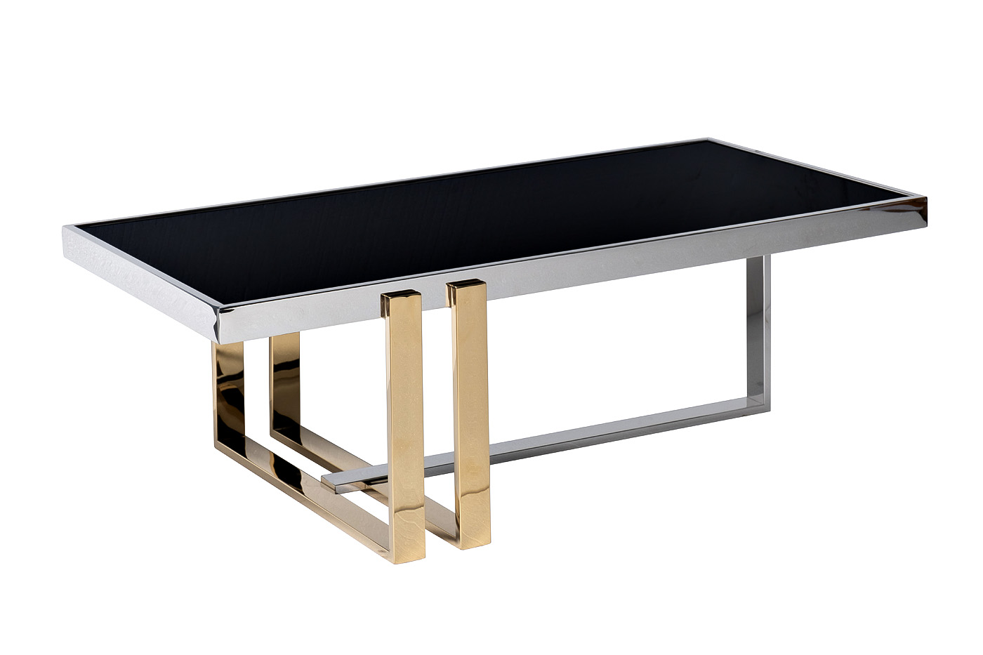 Стол журнальный черное стекло/хром/золото Garda Decor 47ED-20910