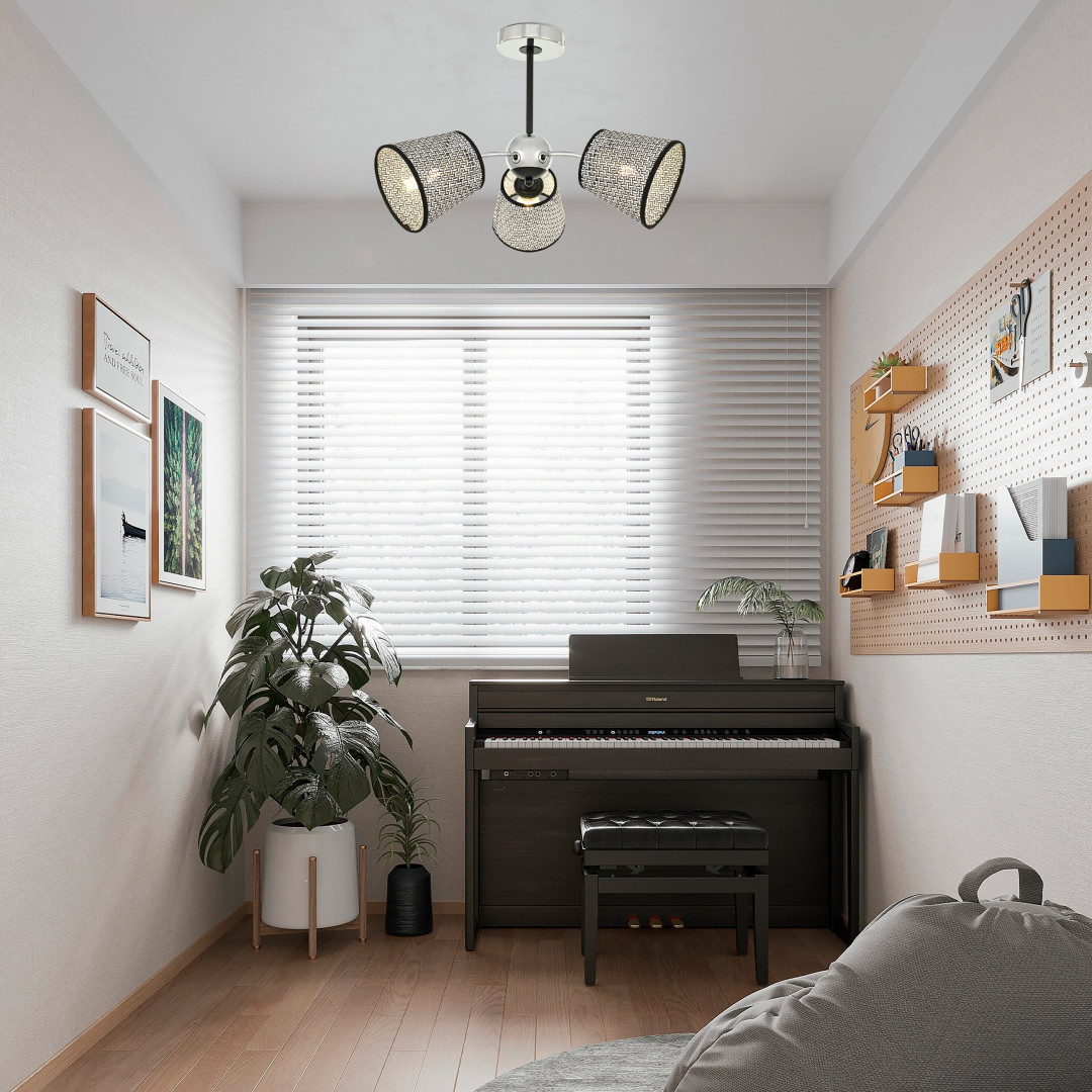 Люстра с абажурами 320007/3 CR.BK Arte Milano