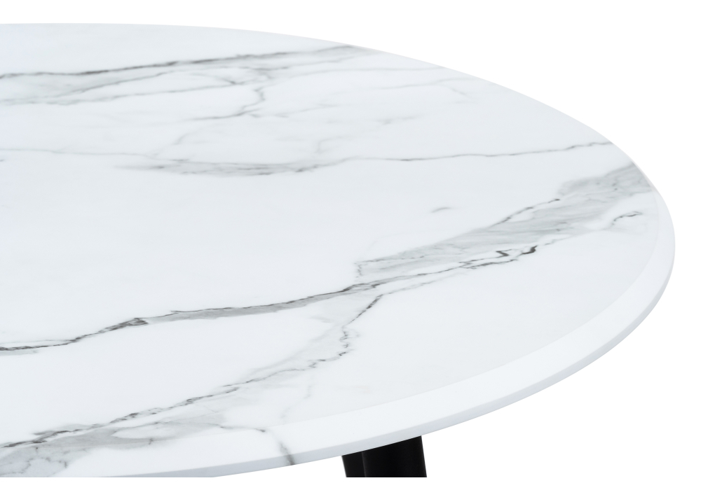 Стол деревянный Woodville Абилин 90 мрамор белый / черный матовый 517037