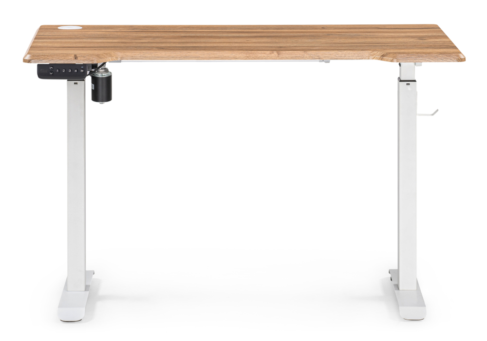 Стол Woodville Маркос с механизмом подъема 120х75х75 дуб вотан / белый 536635