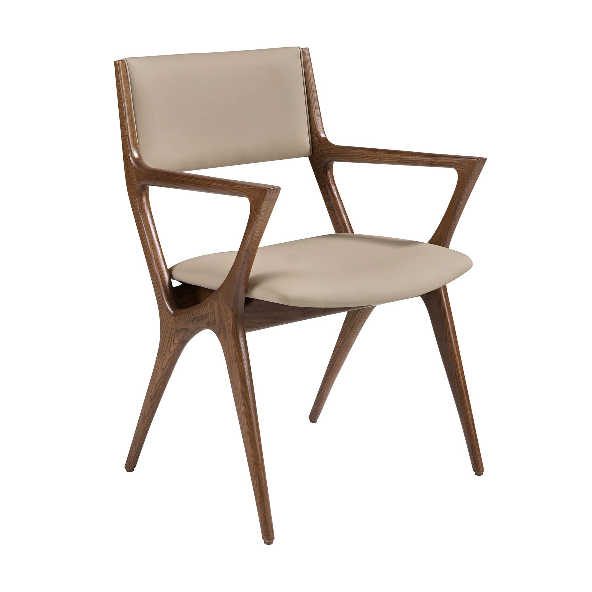 Стул с подлокотниками 4199 из экокожи цвета норки Angel Cerda