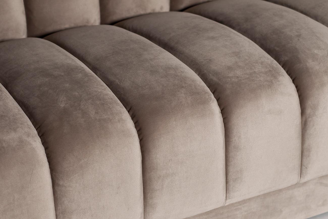 Диван трехместный велюровый серый Garda Decor ZW-81103 GRE