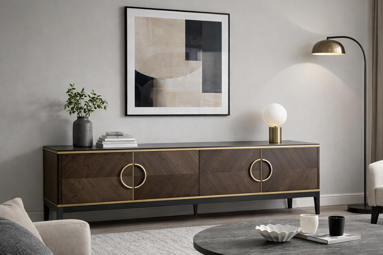 Тумба под TV 4-х дверная шпон 200*58*40 Garda Decor 151SV-10003