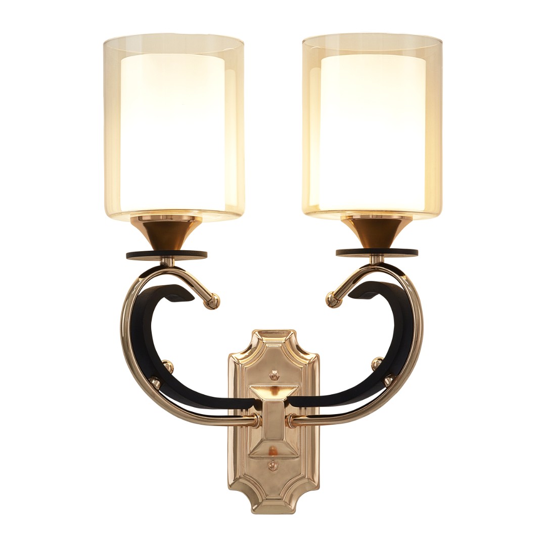 Бра с плафонами 302237/2W Bk/Gd Arte Milano