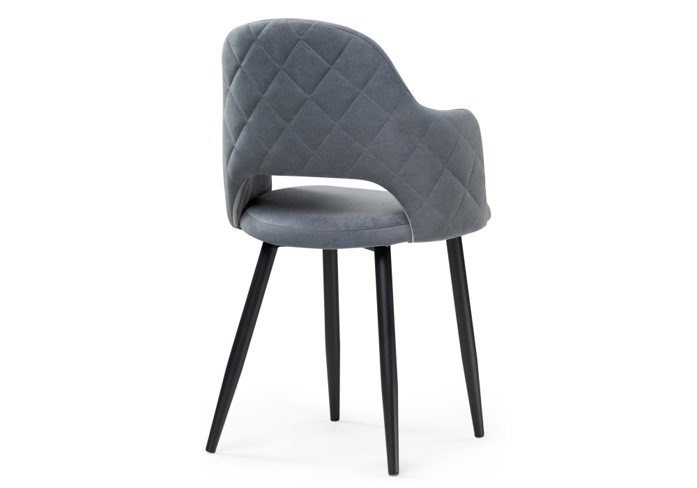 Стул Woodville Гутрид ромбы сзади без складок черный / серый 507226