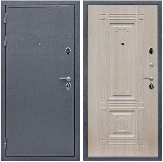 Дверь входная Graf Престиж Антик серебро / МДФ 6 мм ФЛ-2 Дуб беленый