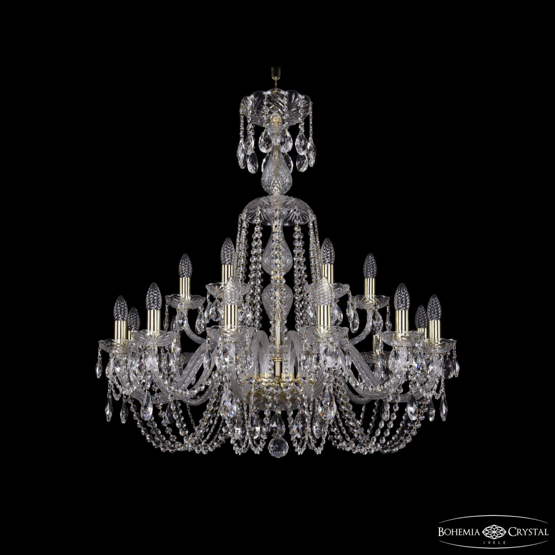 Люстра хрустальная 1402/12+6/300/XL-90 G