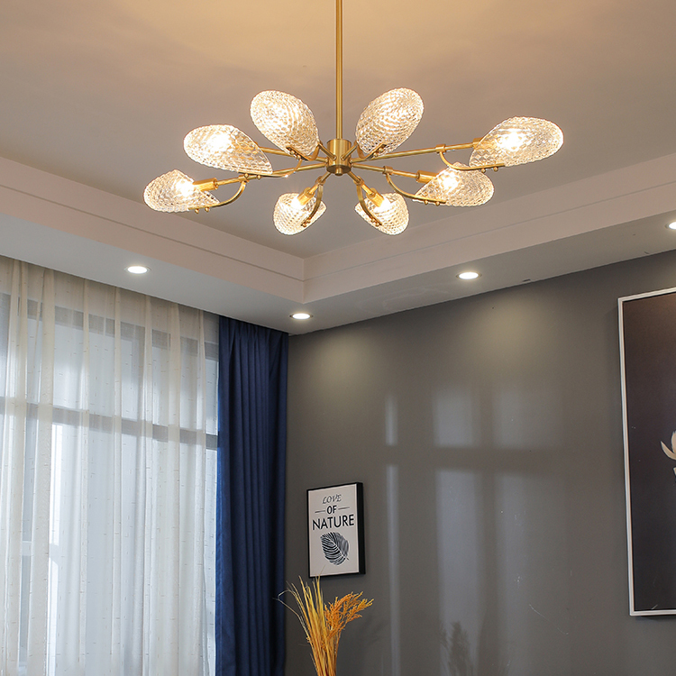 Потолочная люстра LORAINE L6 Brass Black by ImperiumLoft