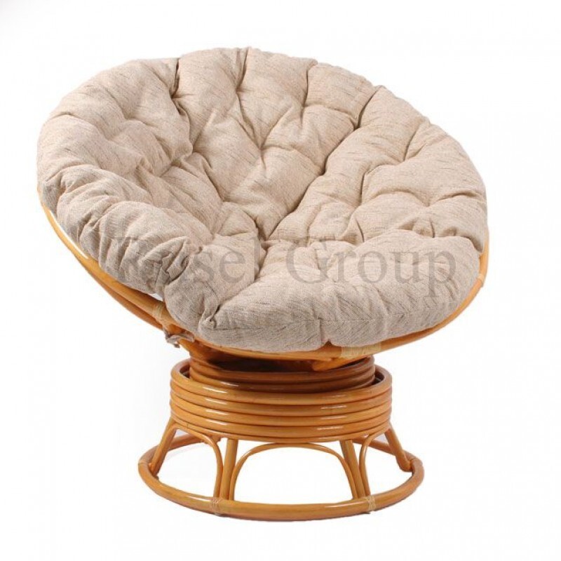 Кресло-качалка Papasan Swivel с подушкой Rattandesign