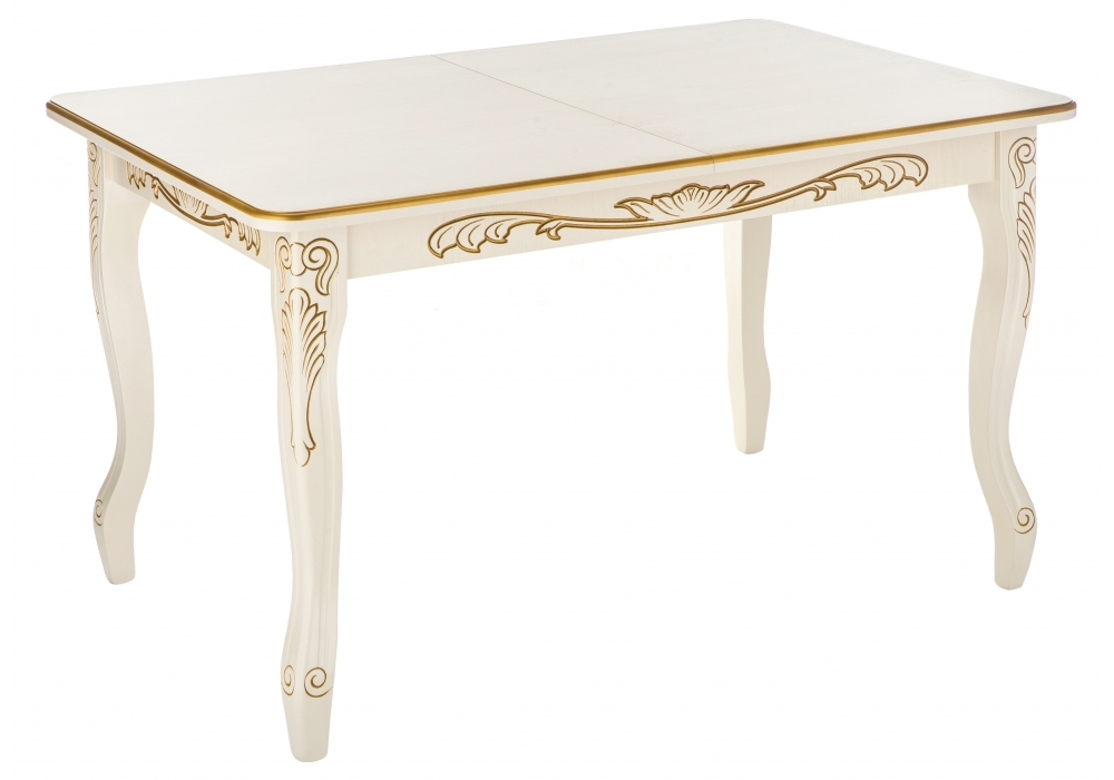 Стол деревянный Woodville Мауро патина золото / слоновая кость 318616