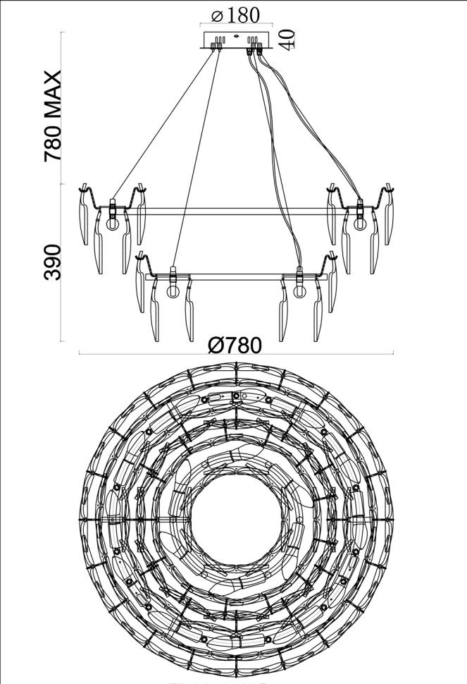 Люстра подвесная Fluorite FL1153-18P