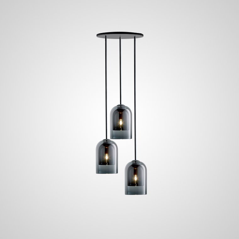 Подвесной светильник ARIA 3 lamps Disk Smoky by ImperiumLoft