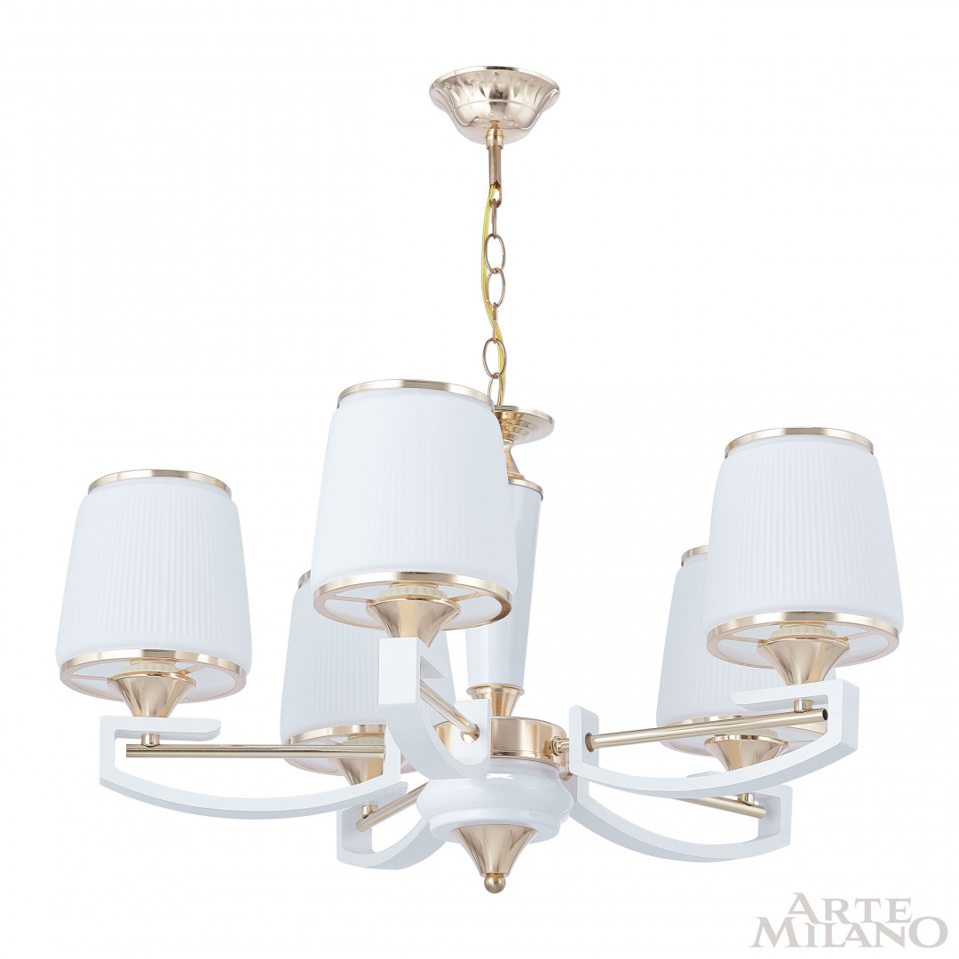 Люстра подвесная с плафонами 302457/5 Wh/Gd Arte Milano