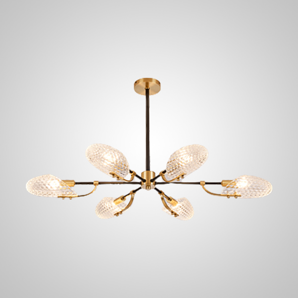 Потолочная люстра LORAINE L6 Brass Black by ImperiumLoft