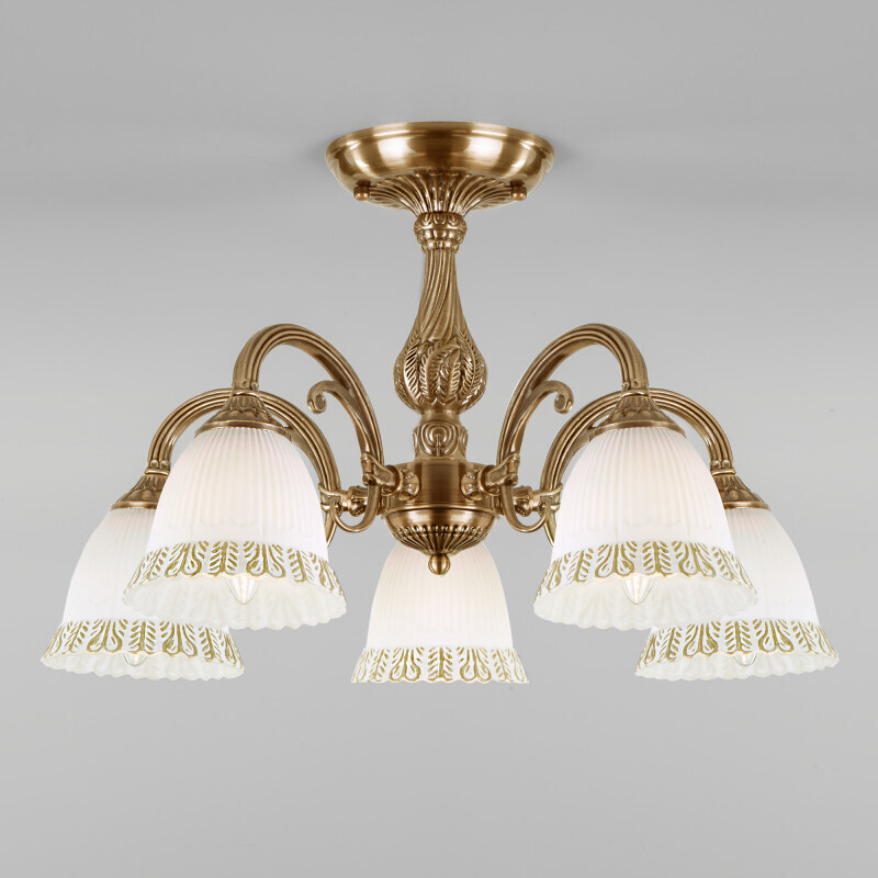 Люстра на штанге Eurosvet 60107/5 античная бронза