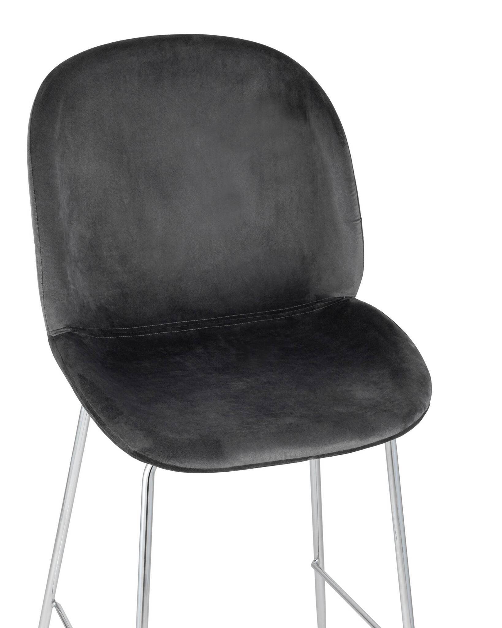 Стул полубарный Beetle со спинкой серый хромированные ножки Stool Group