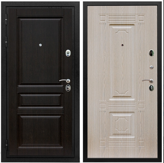 Дверь входная Graf Премиум-Н МДФ 16 мм ФЛ-243 Венге / МДФ 16 мм ФЛ-2 Дуб беленый